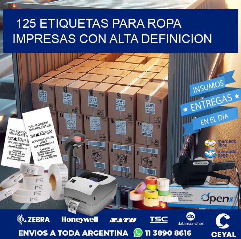125 ETIQUETAS PARA ROPA IMPRESAS CON ALTA DEFINICION