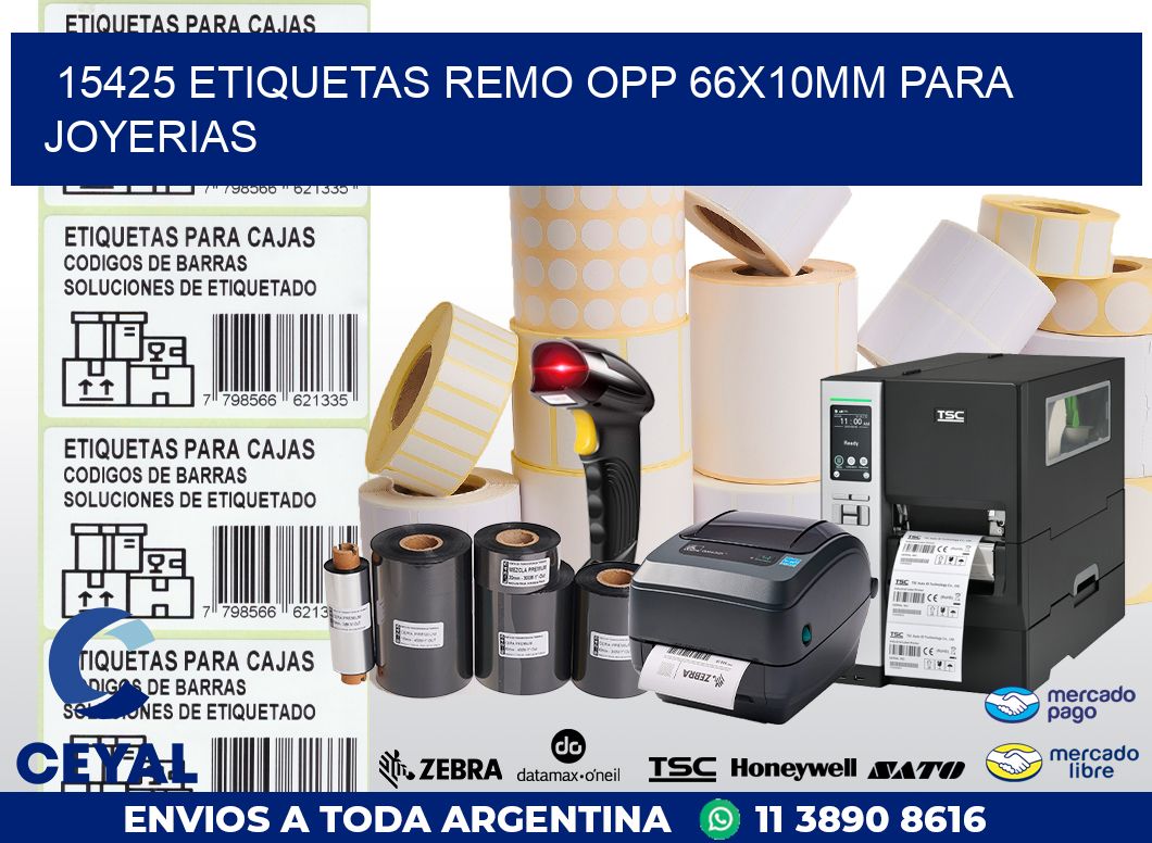 15425 ETIQUETAS REMO OPP 66X10MM PARA JOYERIAS