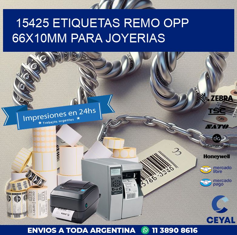 15425 ETIQUETAS REMO OPP 66X10MM PARA JOYERIAS