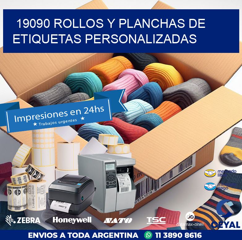 19090 ROLLOS Y PLANCHAS DE ETIQUETAS PERSONALIZADAS