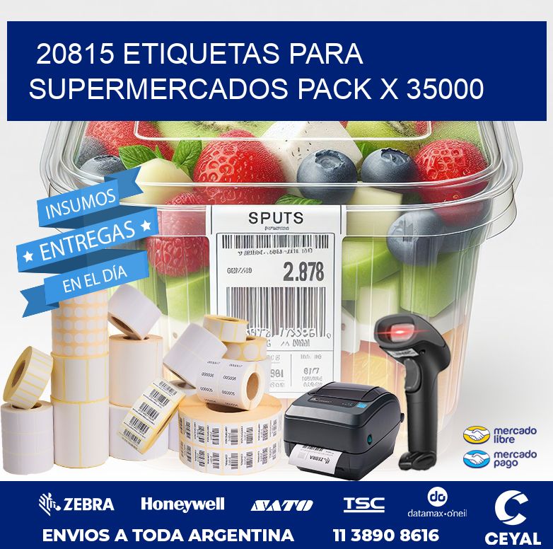 20815 ETIQUETAS PARA SUPERMERCADOS PACK X 35000