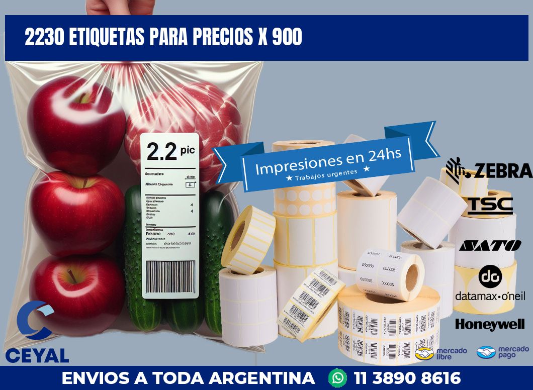 2230 ETIQUETAS PARA PRECIOS X 900