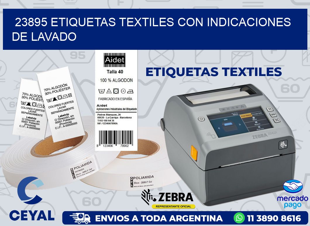23895 ETIQUETAS TEXTILES CON INDICACIONES DE LAVADO