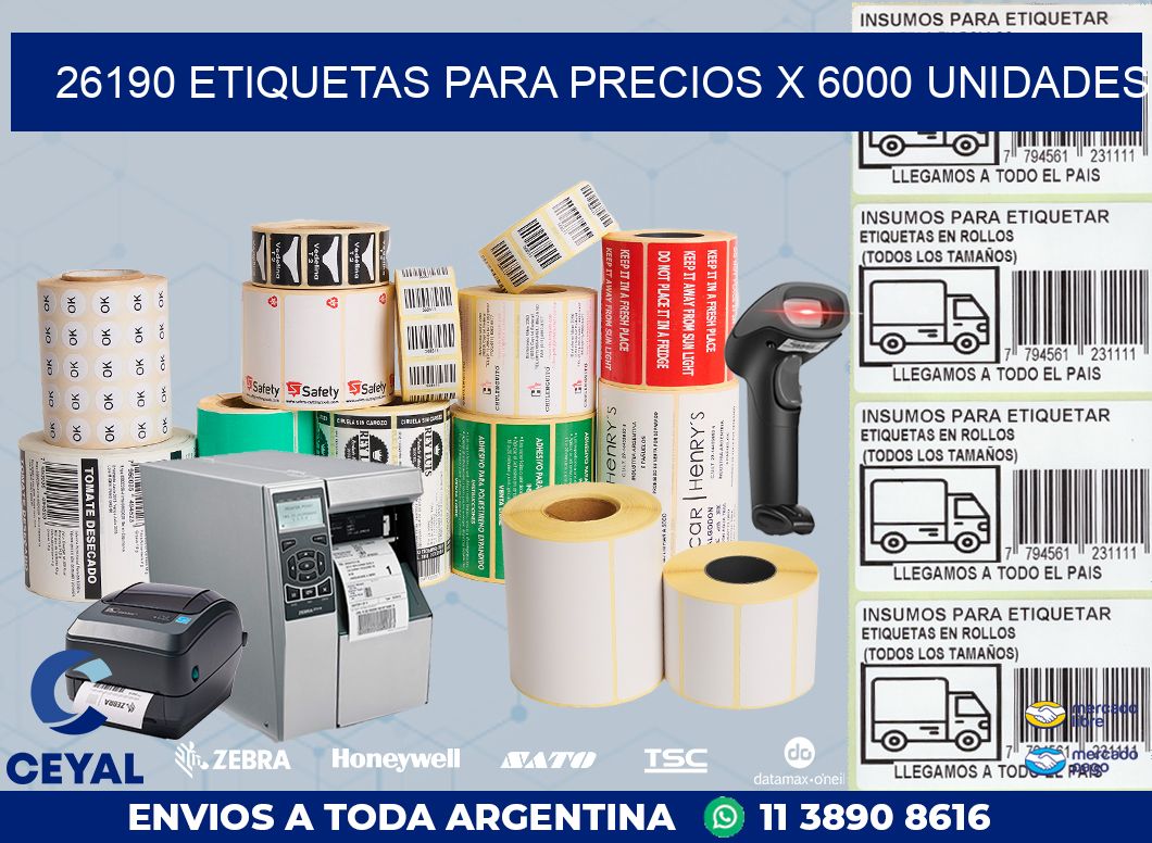 26190 ETIQUETAS PARA PRECIOS X 6000 UNIDADES