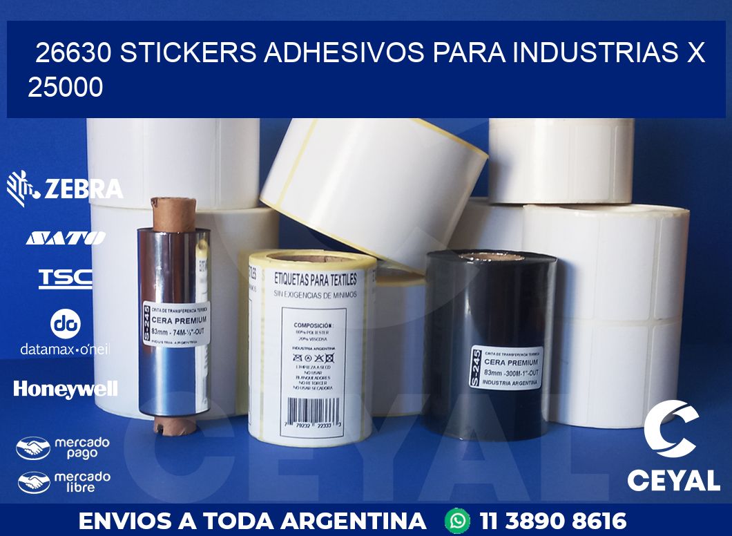 26630 STICKERS ADHESIVOS PARA INDUSTRIAS X 25000