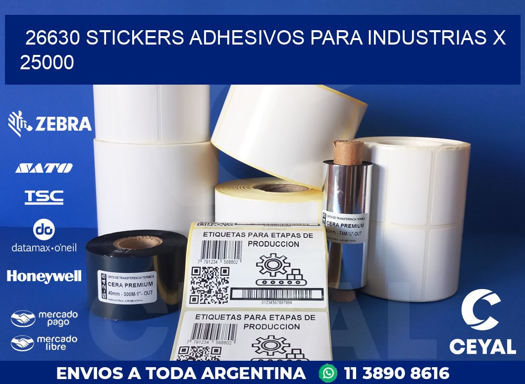 26630 STICKERS ADHESIVOS PARA INDUSTRIAS X 25000