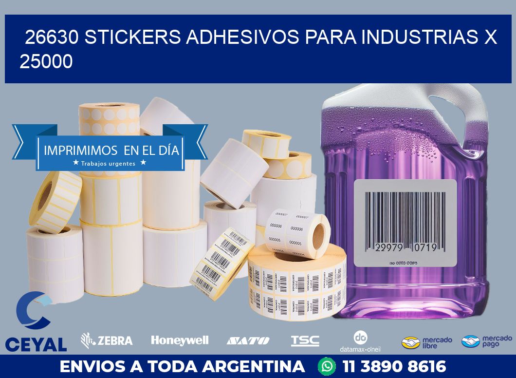26630 STICKERS ADHESIVOS PARA INDUSTRIAS X 25000
