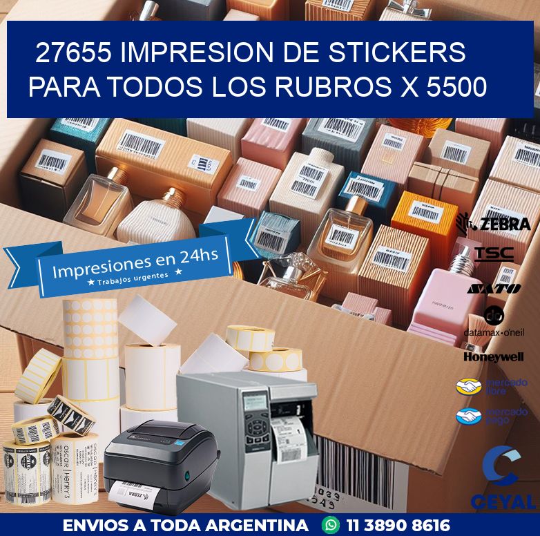 27655 IMPRESION DE STICKERS PARA TODOS LOS RUBROS X 5500