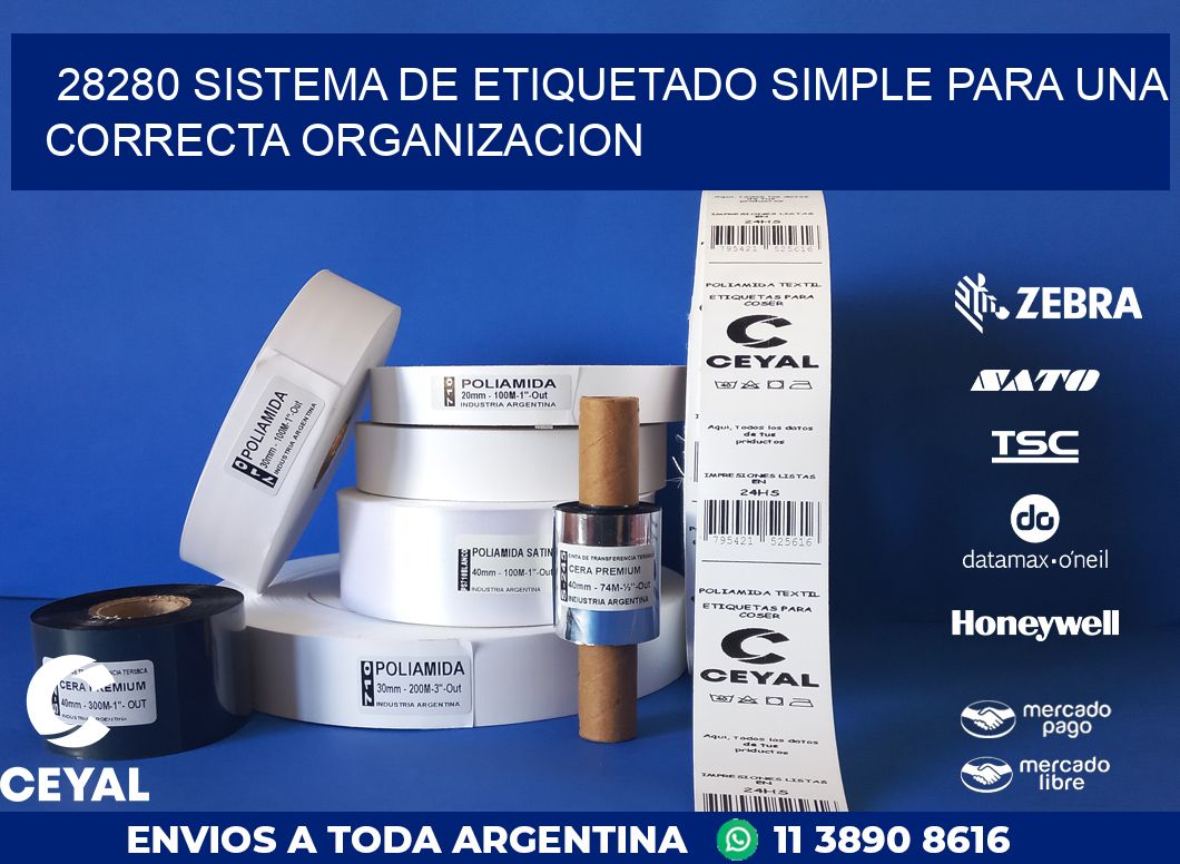 28280 SISTEMA DE ETIQUETADO SIMPLE PARA UNA CORRECTA ORGANIZACION