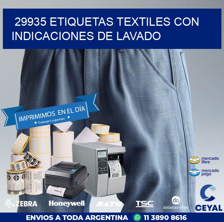29935 ETIQUETAS TEXTILES CON INDICACIONES DE LAVADO