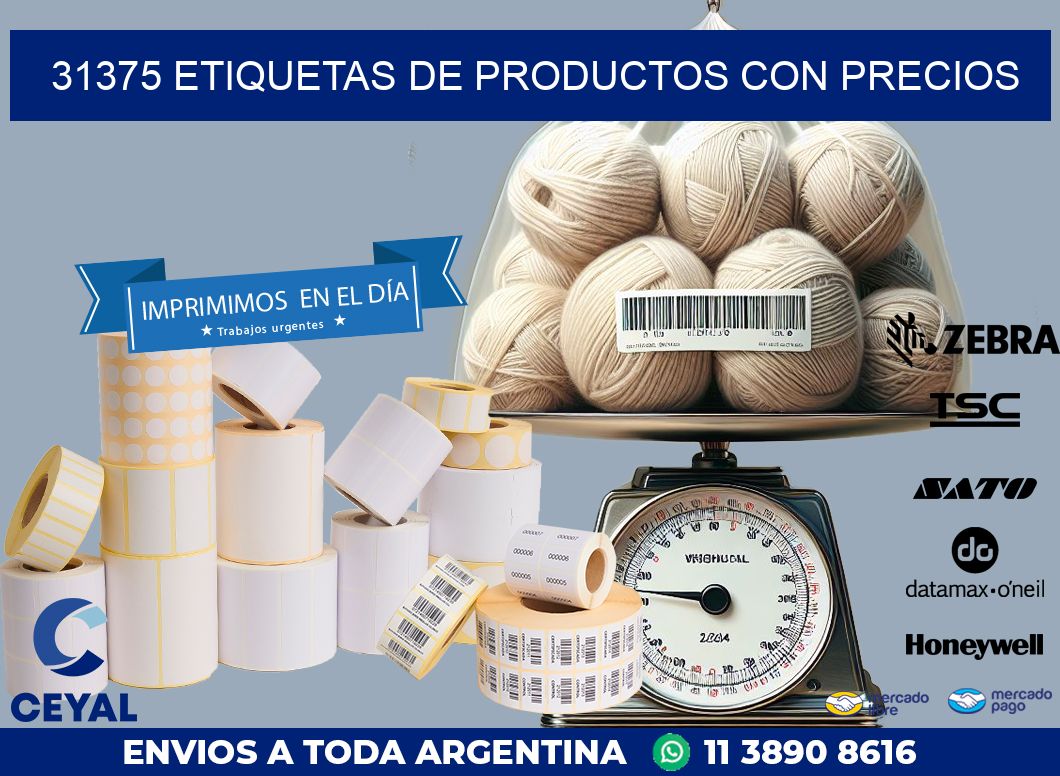31375 ETIQUETAS DE PRODUCTOS CON PRECIOS