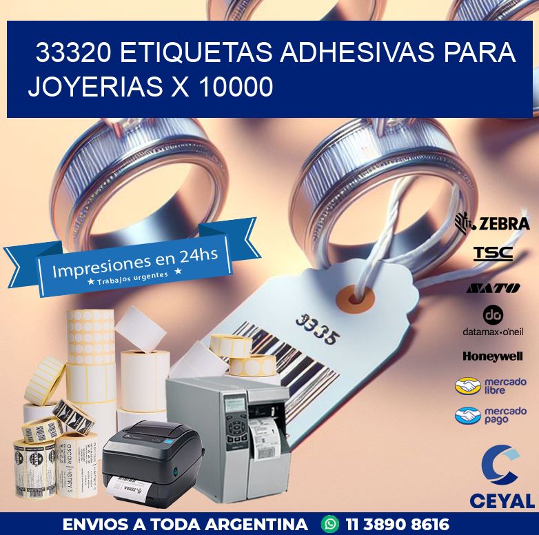 33320 ETIQUETAS ADHESIVAS PARA JOYERIAS X 10000