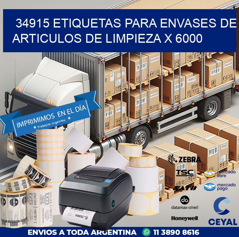 34915 ETIQUETAS PARA ENVASES DE ARTICULOS DE LIMPIEZA X 6000