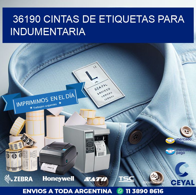 36190 CINTAS DE ETIQUETAS PARA INDUMENTARIA