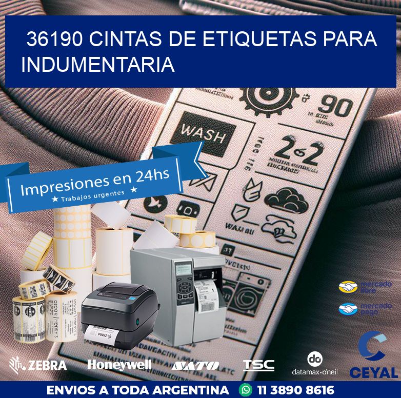 36190 CINTAS DE ETIQUETAS PARA INDUMENTARIA