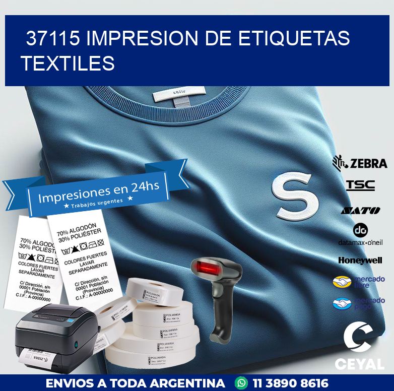 37115 IMPRESION DE ETIQUETAS TEXTILES