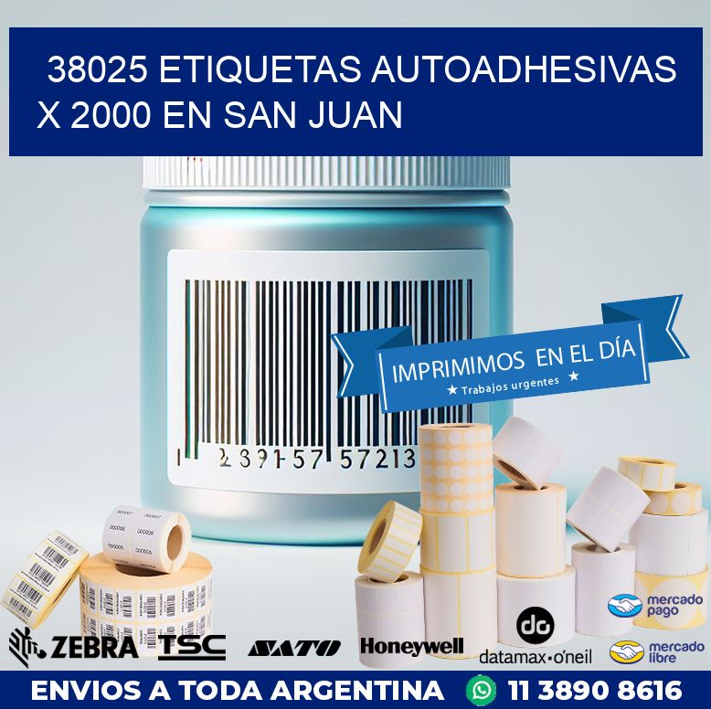 38025 ETIQUETAS AUTOADHESIVAS X 2000 EN SAN JUAN