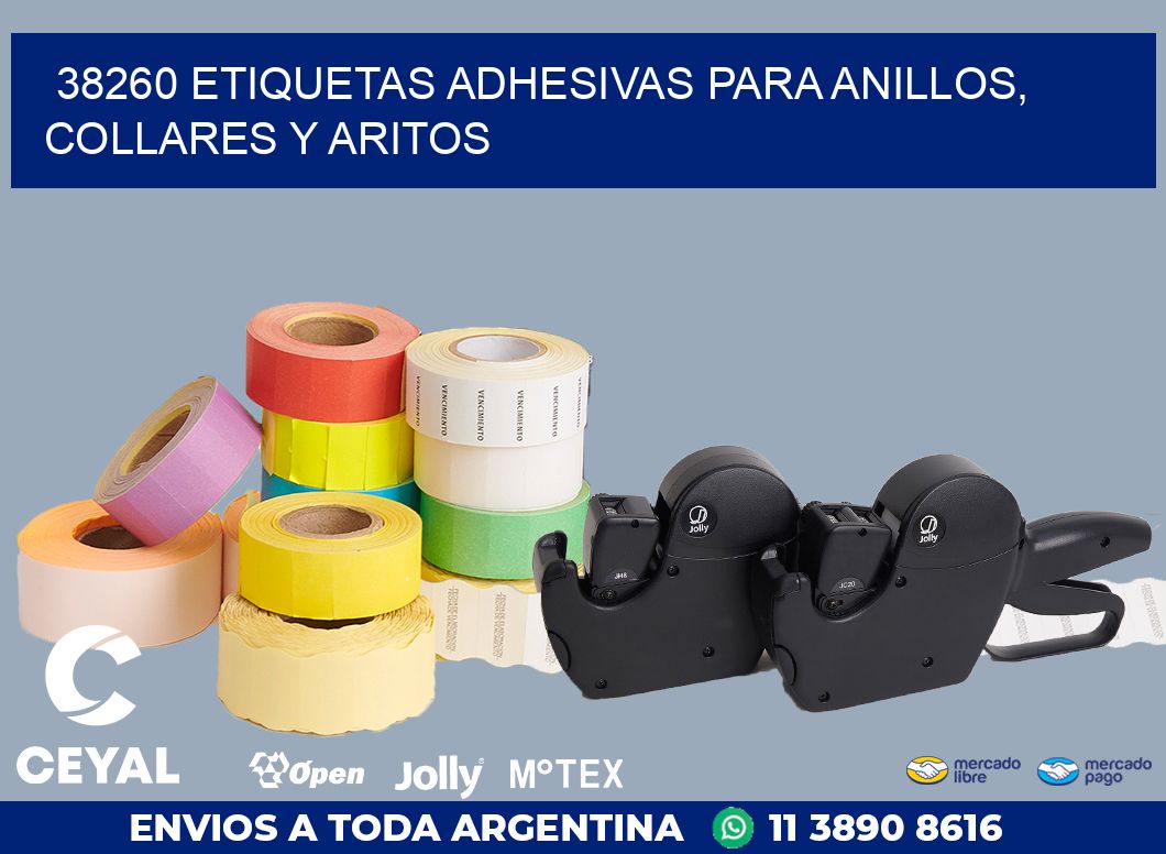 38260 ETIQUETAS ADHESIVAS PARA ANILLOS, COLLARES Y ARITOS