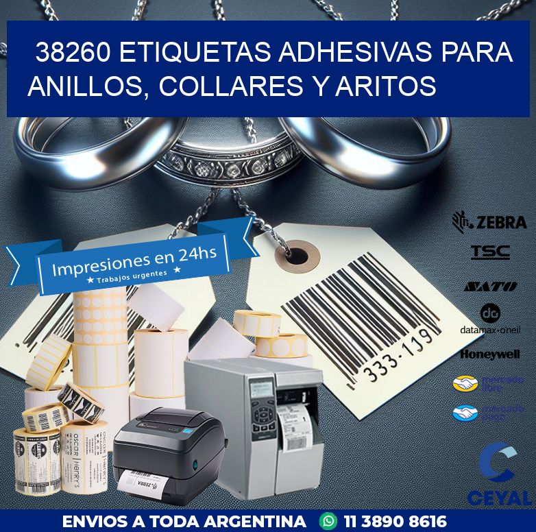 38260 ETIQUETAS ADHESIVAS PARA ANILLOS, COLLARES Y ARITOS