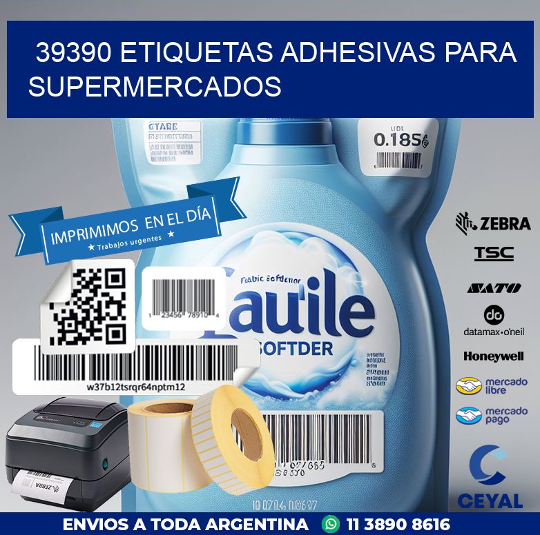 39390 ETIQUETAS ADHESIVAS PARA SUPERMERCADOS
