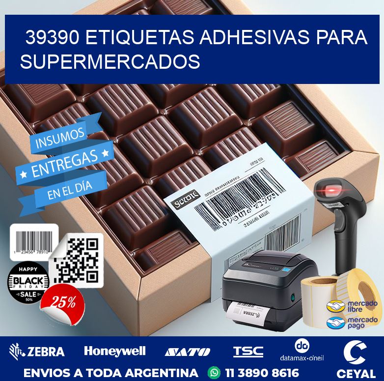 39390 ETIQUETAS ADHESIVAS PARA SUPERMERCADOS