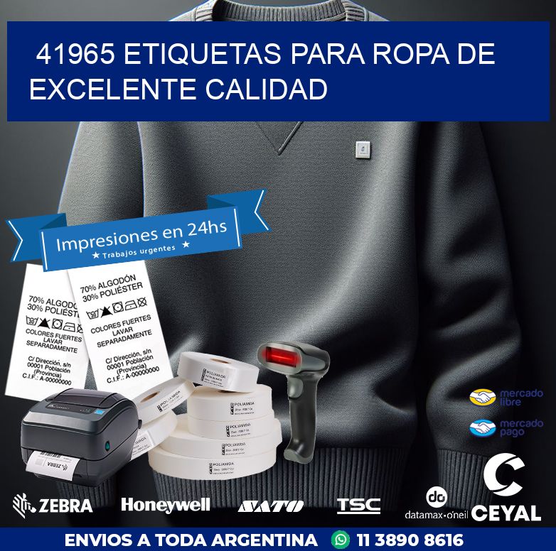 41965 ETIQUETAS PARA ROPA DE EXCELENTE CALIDAD
