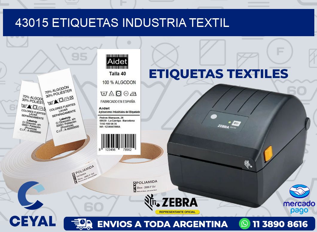 43015 ETIQUETAS INDUSTRIA TEXTIL