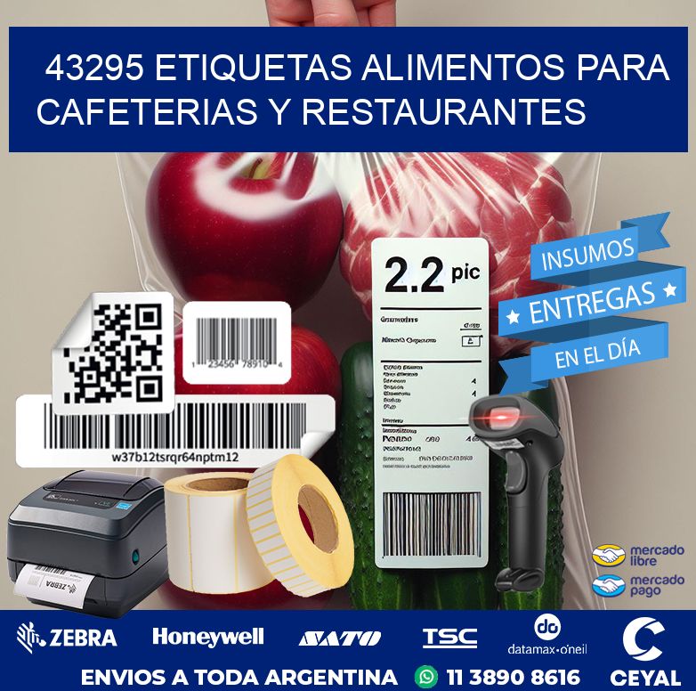 43295 ETIQUETAS ALIMENTOS PARA CAFETERIAS Y RESTAURANTES