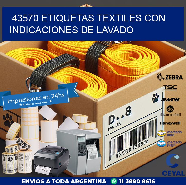 43570 ETIQUETAS TEXTILES CON INDICACIONES DE LAVADO