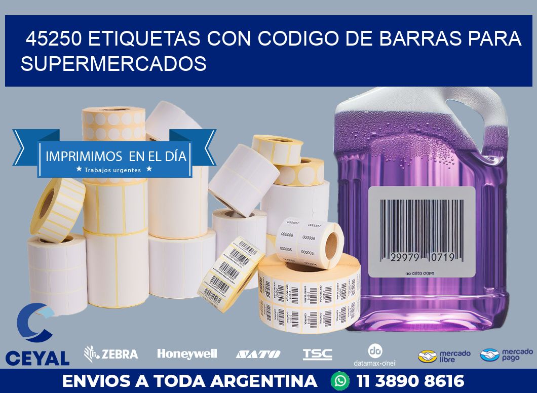 45250 ETIQUETAS CON CODIGO DE BARRAS PARA SUPERMERCADOS