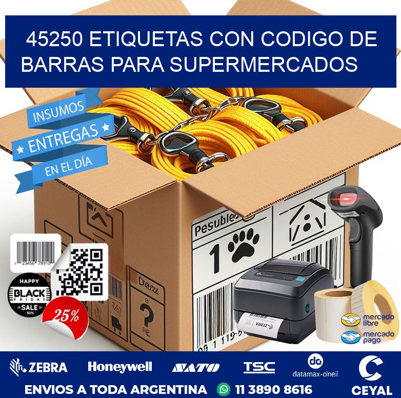 45250 ETIQUETAS CON CODIGO DE BARRAS PARA SUPERMERCADOS