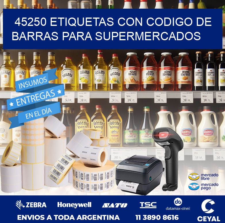 45250 ETIQUETAS CON CODIGO DE BARRAS PARA SUPERMERCADOS