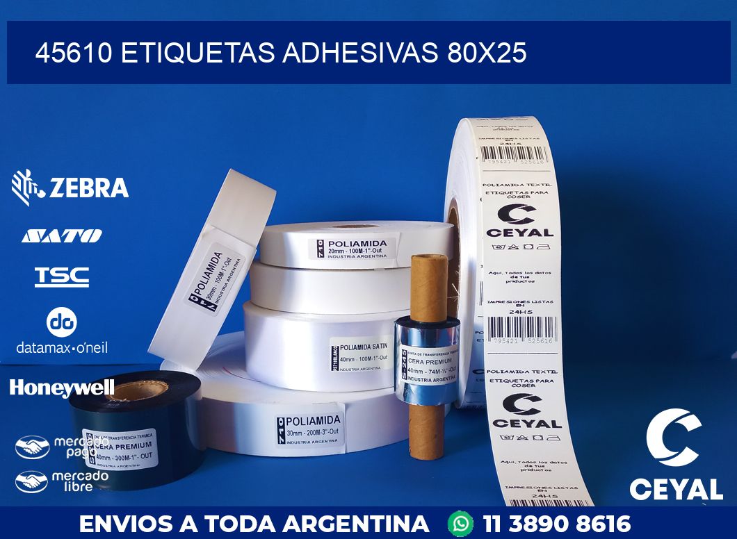 45610 ETIQUETAS ADHESIVAS 80X25