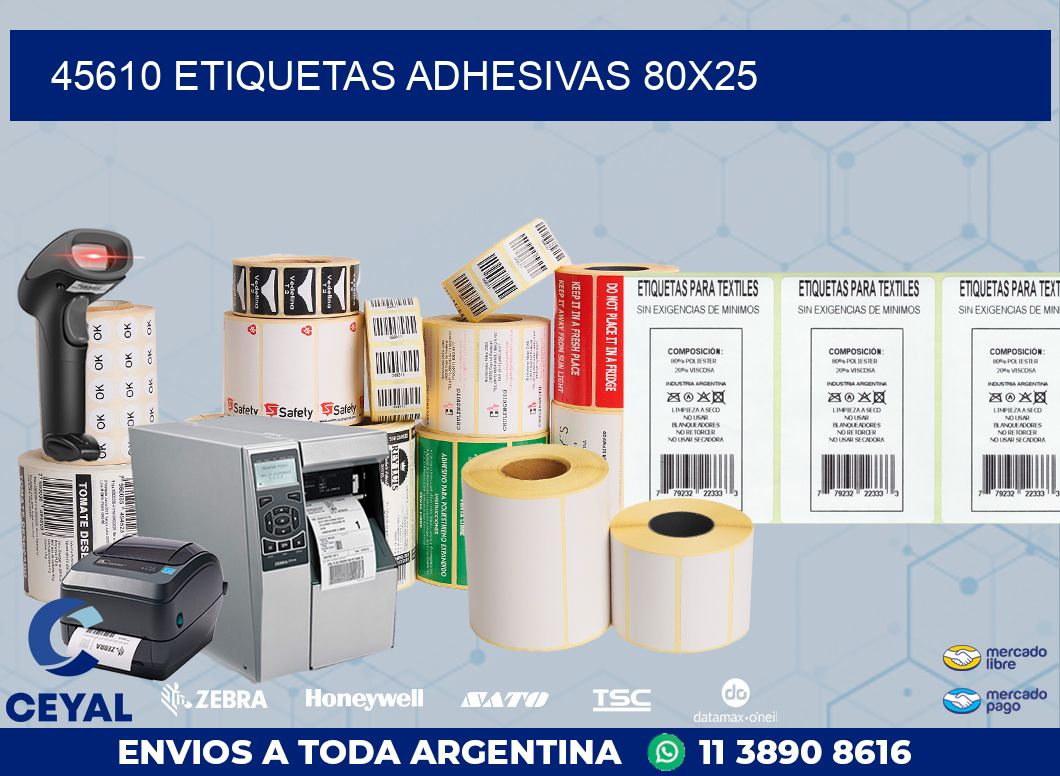 45610 ETIQUETAS ADHESIVAS 80X25
