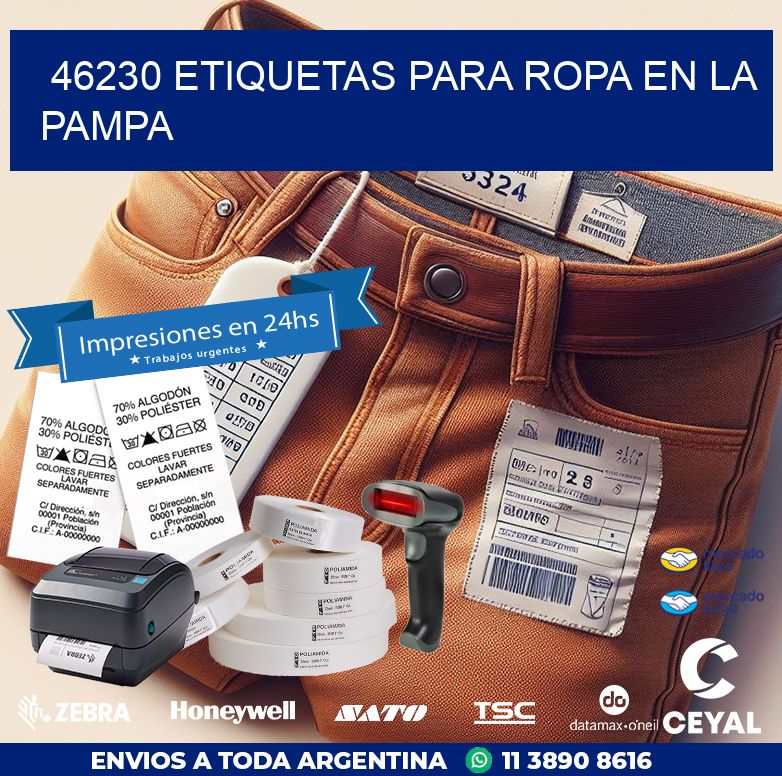 46230 ETIQUETAS PARA ROPA EN LA PAMPA