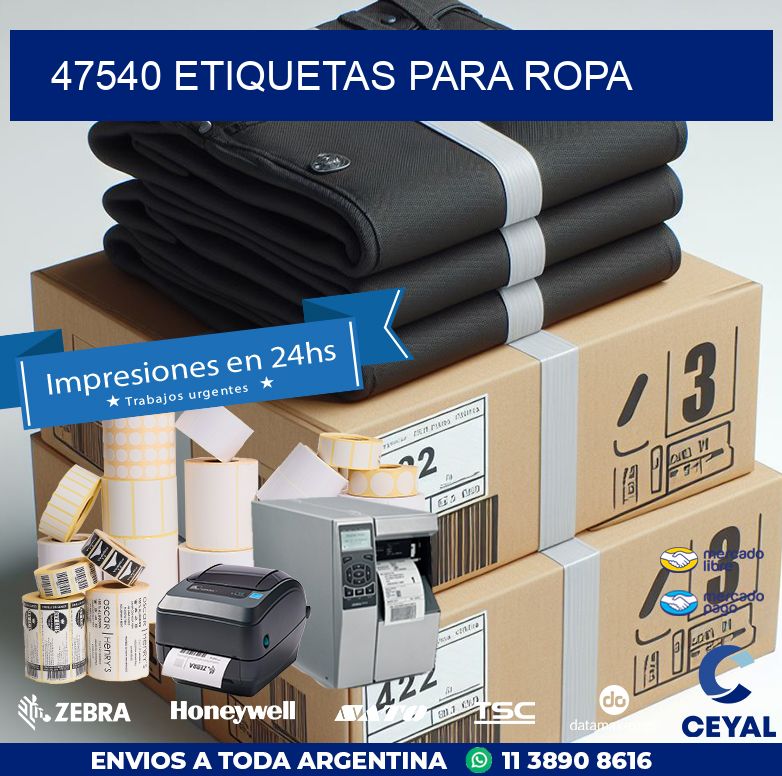 47540 ETIQUETAS PARA ROPA
