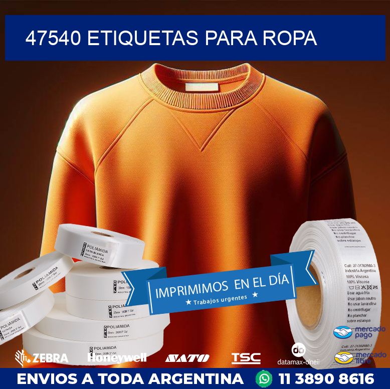 47540 ETIQUETAS PARA ROPA