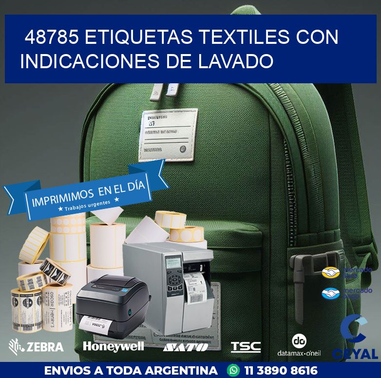 48785 ETIQUETAS TEXTILES CON INDICACIONES DE LAVADO