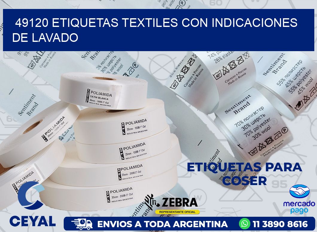 49120 ETIQUETAS TEXTILES CON INDICACIONES DE LAVADO