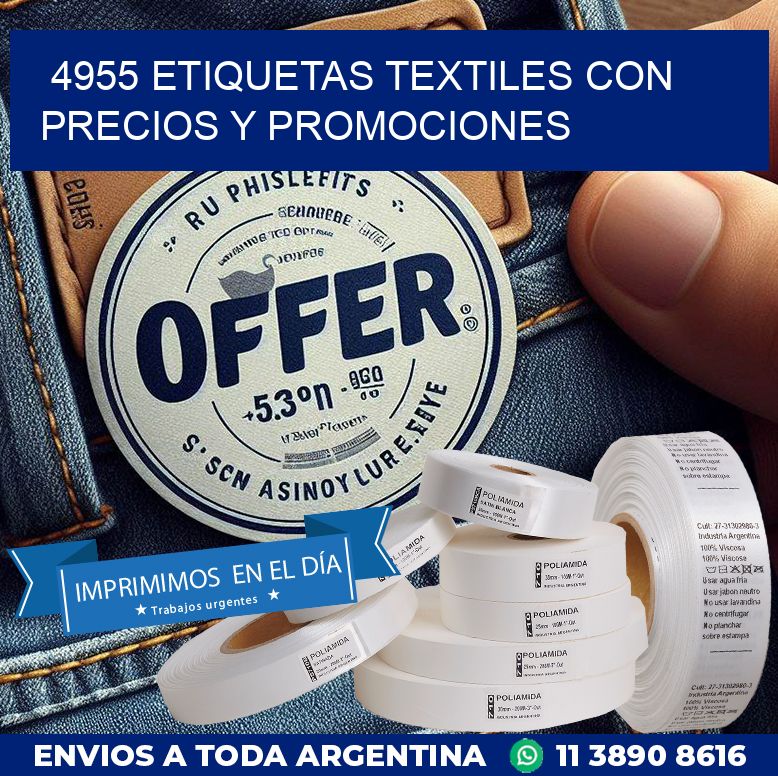 4955 ETIQUETAS TEXTILES CON PRECIOS Y PROMOCIONES