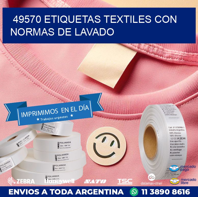 49570 ETIQUETAS TEXTILES CON NORMAS DE LAVADO