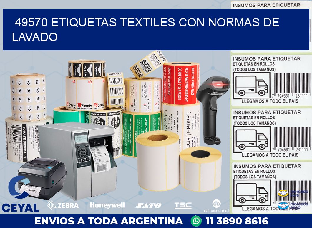 49570 ETIQUETAS TEXTILES CON NORMAS DE LAVADO