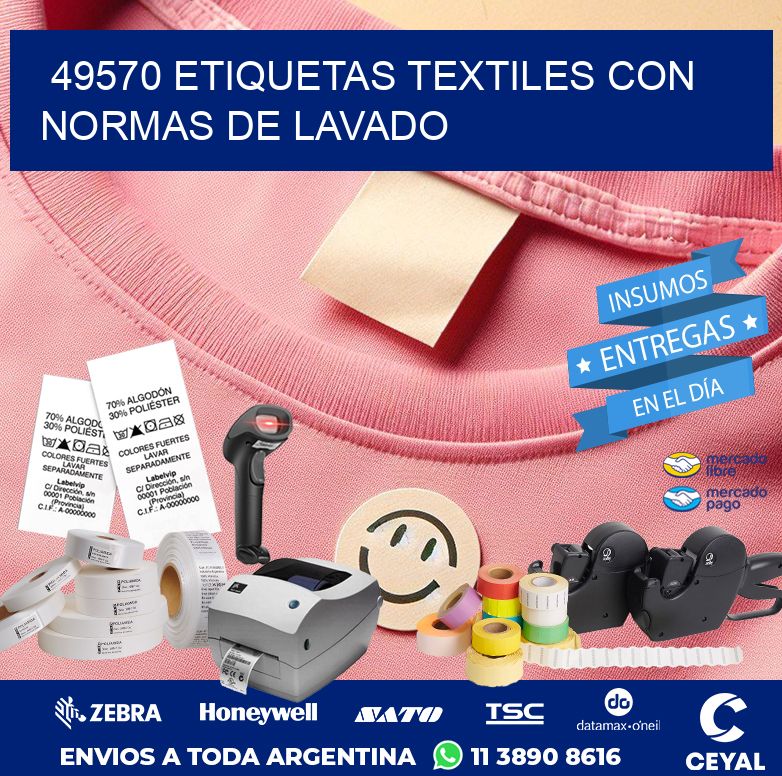 49570 ETIQUETAS TEXTILES CON NORMAS DE LAVADO
