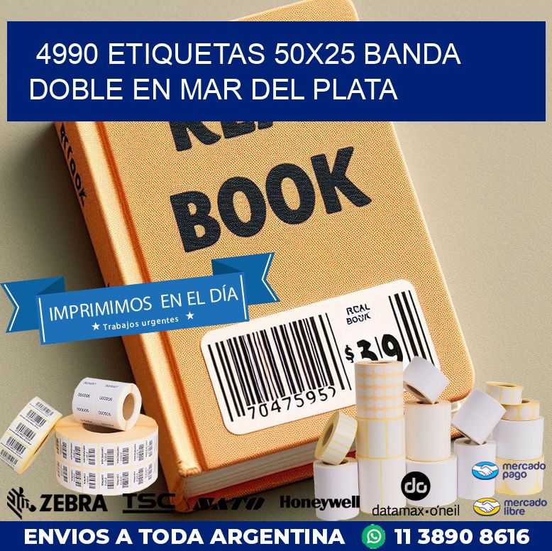 4990 ETIQUETAS 50X25 BANDA DOBLE EN MAR DEL PLATA