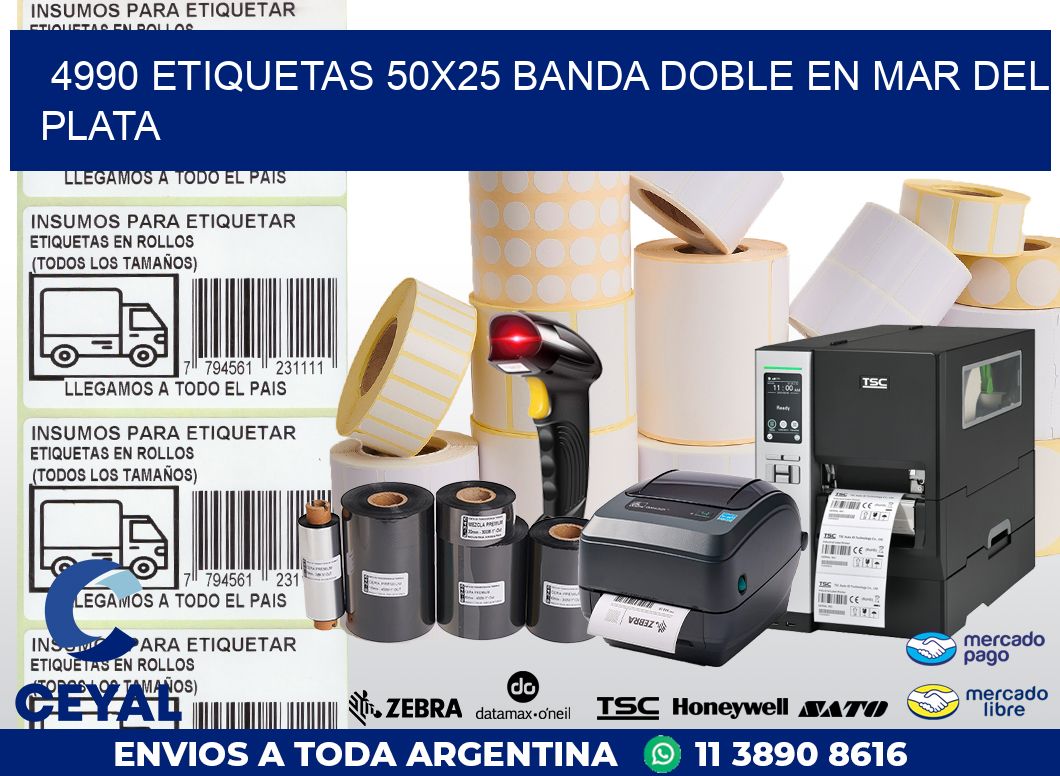 4990 ETIQUETAS 50X25 BANDA DOBLE EN MAR DEL PLATA