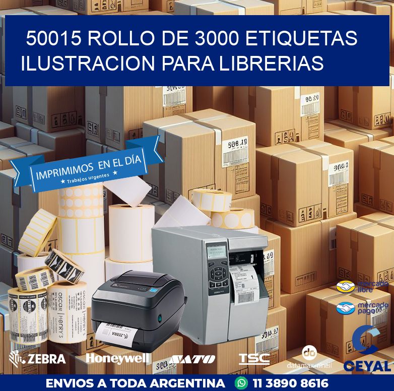 50015 ROLLO DE 3000 ETIQUETAS ILUSTRACION PARA LIBRERIAS