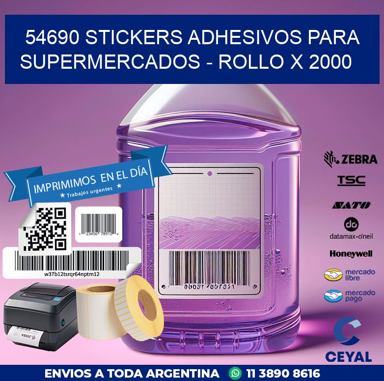 54690 STICKERS ADHESIVOS PARA SUPERMERCADOS - ROLLO X 2000