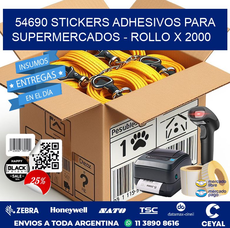 54690 STICKERS ADHESIVOS PARA SUPERMERCADOS - ROLLO X 2000