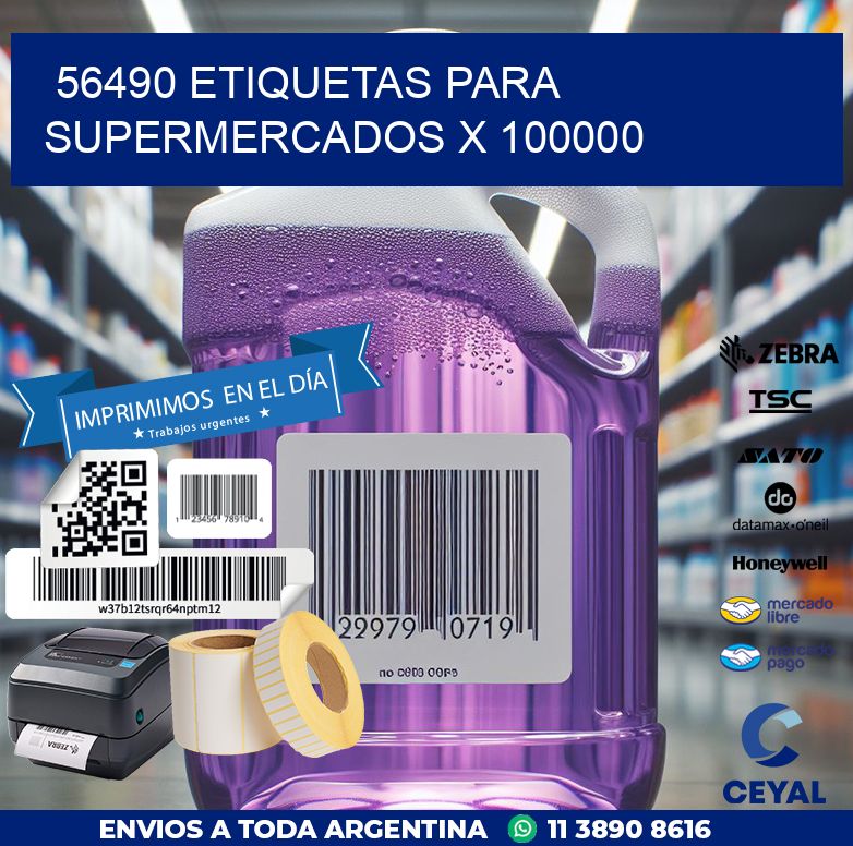 56490 ETIQUETAS PARA SUPERMERCADOS X 100000