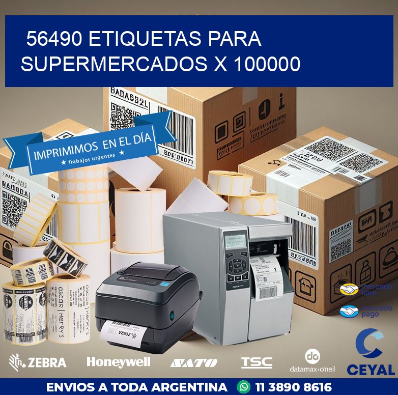 56490 ETIQUETAS PARA SUPERMERCADOS X 100000